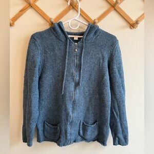 Boston Proper Knit Full Zip Hoodie Jacket